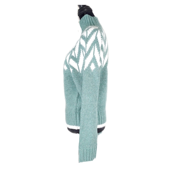 NWT A New Day Women's X-Small Fair Isle Turtleneck Pullover Green White Sw… - Picture 3 of 5